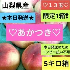 ★13玉★桃 あかつき 白鳳 5kg箱 訳あり 朝収穫　硬い桃 ☆13玉☆桃 あかつき 白鳳 5kg箱 訳あり 朝収穫 硬い桃 - メルカリ