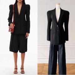定価10万 TIBI　ティビ 肩パッド入り ジャケット 0 黒 定価10万 TIBIティビ 肩パッド入り ジャケット 0 黒