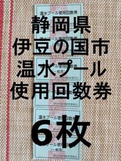 静岡県伊豆の国市 温水プール使用回数券 6枚