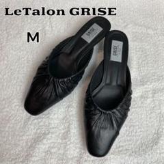 極美品LETALON スクエアトゥシボ加工レザーショート5cm M 黒