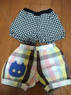 子供用チェック柄ハーフパンツ2点セット　90センチ