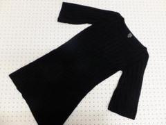 Calvin Klein カルバンクライン リブニットワンピース 黒 ブラック