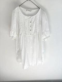 AFTERNOON TEA WARDROBE 半袖チュニック ホワイト　リネン
