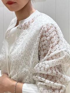 【未使用品】BALLSEY チュールエンブロイダリー レースショートカーディガン Ballsey チュールエンブロイダリーレースショートカーディガン