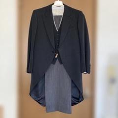 燕尾服 A3 黒 ストライプパンツ付き 結婚式父親 モーニングコート