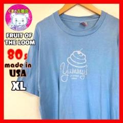 80s USA製 フルーツオブザルーム ビンテージTシャツ XL usa古着