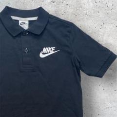 NIKEナイキ　黒　ポロシャツ　Tシャツ　ビッグロゴ刺繍　140 150