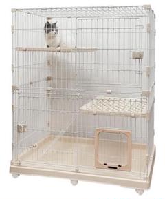 キャットケージ 2段構造 ホワイト 約96x63x117 cm キャットケージ 2段構造 ホワイト 約96x63x117 cm - メルカリ