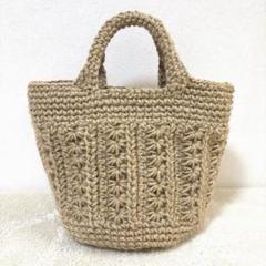 麻ひも柄入り小型バッグ