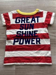 【値下げ！】デニムダンガリー ボーダーTシャツ 赤x白size90