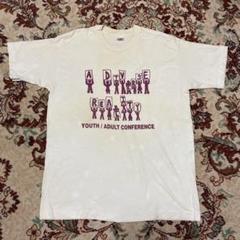 90s 企業　usa製　ヴィンテージ　シングルステッチ　生成色　古着　Tシャツ
