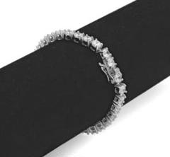 【証明付き】13ct モアサナイト×S925 テニスチェーンブレスレット