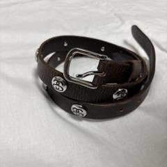 小物 Stussy SS-Link Studded Belt Brown L-XL ☆24AW 最新作☆STUSSY SS-LINK STUDDED BELT (STUSSY/ベルト