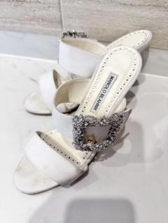 【Manolo Blahnik】Gable Jewel サテンサンダル　37 Manolo Blahnik】Gable Jewel サテンサンダル (Manolo Blahnik