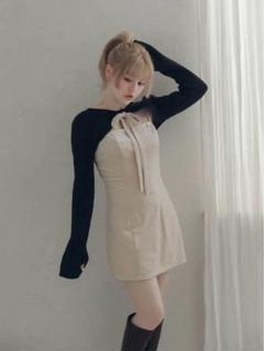 ワンピース ANDMARY Antia ribbon mini dress ANDMARY】Anita ribbon mini dress