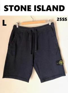 25SS【新品】STONE ISLAND ロゴ バミューダ ショートパンツ 紺L