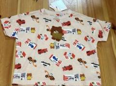 TOMICA トミカ　トミカとトム　くま　Tシャツ　刺繍　ミニカー　総柄　90
