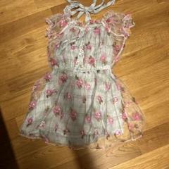 〖当時品〗LIZLISA オレンジ フリルチュニック LIZ LISA / 花プリントチュールチュニック 0 オフ白 Y-25-07-22