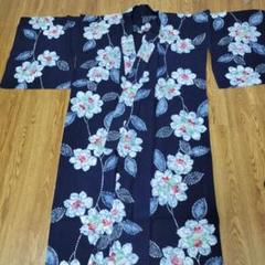 浴衣　紺色　花