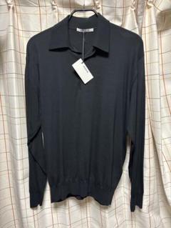 AURALEE SUPER HIGH GAUGE WOOL KNIT POLO