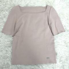【未使用級】FOXEY 春夏用　半袖ニットトップス　濃紺　カットソー　フォクシー 未使用級】FOXEY 春夏用 半袖ニットトップス カットソー