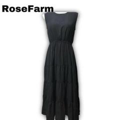 1770★ 【RoseFarm】 L　ノースリーブ　ティアード　ワンピース　黒