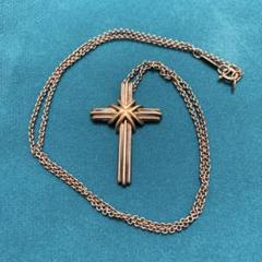 美品 ティファニー クロス ネックレス 925 750 K18 コンビ