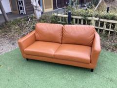 キャメル　2人掛け　ソファ　美品　椅子