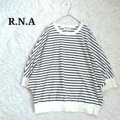 【RNA N】ドルマンスリーブボーダーカットソー綿オーバーサイズTシャツむささび