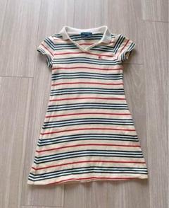 BURBERRY LONDONストライプ 半袖 110A 襟付きワンピース