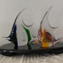 MultiGlass マルティグラス　魚　熱帯魚 インテリア　オブジェ　置物 レトロ MultiGlass マルティグラス 魚 高さ27cm ガラス 置物