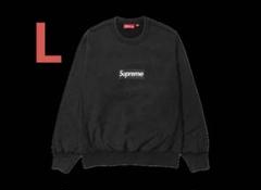黒 L Supreme Washed Box Logo Crewneck