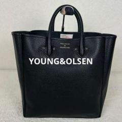 美品 ヤングアンドオルセン エンボスレザー トートバッグ ブラック M