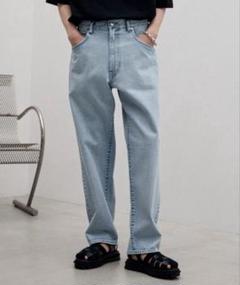 WYM LOOSE FIT DENIM ライトブルーストレートデニムパンツ S
