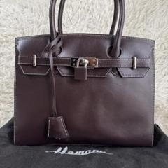 【美品】傳濱野 ハマノ ミーティア トートバッグ レザー 南京錠