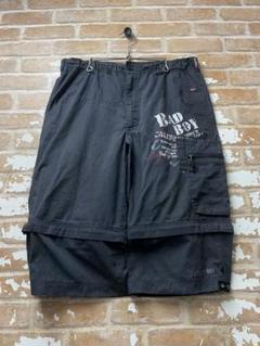 90s バッドボーイ　ハーフパンツ　2way y2k 膝下　黒　BAD BOY