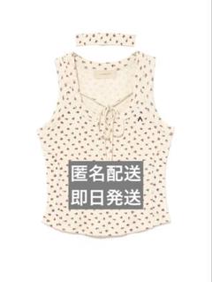 andmary Flower ribbon tops red ⑧ - メルカリ