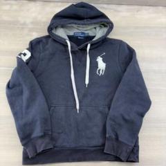 ポロバイラルフローレン DuffleCoat パーカー 90s ネイビー L相当 90sポロラルフローレン ハーフジップパーカー 黒 Lフェード