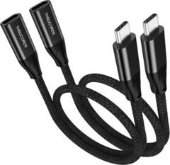 残1✨Thsucords USB C 延長ケーブル 100W 0.3m 2本入
