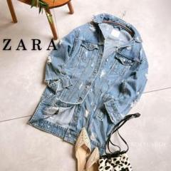 ZARA - ZARA ザラ ダメージ加工 ロング Gジャン ジャケット ボロ