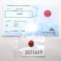 天然珊瑚 赤色 血赤 珊瑚 4.650ct ラウンドシェイプカット ルース