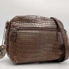 【極美品】JRA認定 クロコダイル ワニ革 ハンドバッグ クロコダイル ハンドバッグ マット加工 JRA認定 ワニ革 極美品