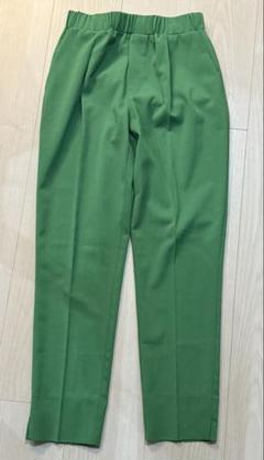 最終値下　美品　アンナケリー　グリーン　定番テイパードパンツ　ゴムウエストのサムネイル