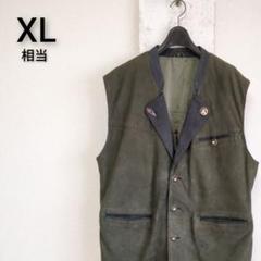 チロリアン ベストeuro vintage 極希少】チロリアンベスト レザー ウールベスト デザイン古着