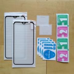 スマホ ガラスフィルム カメラフィルム 2枚+2枚 14×6.5cm