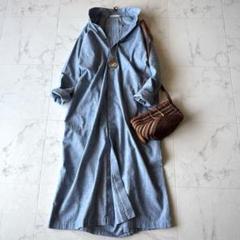 美品*パラスパレス トオカ コットンシャツワンピース ブルー 美品*パラスパレス トオカ コットンシャツワンピース ブルー