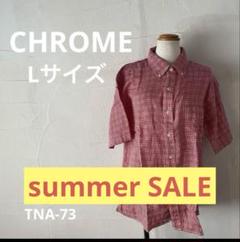 (TN)美品⭐︎CHROME クローム　半袖シャツ　柄　赤　Lのサムネイル