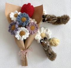 枯れないお花 編み物 花束 ブーケ あみぐるみ 手編みブーケ 毛糸の花束