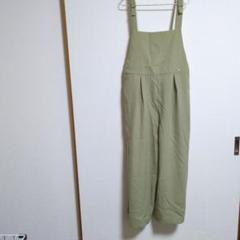 pom ponette オリーブグリーン リボン付きオーバーオール