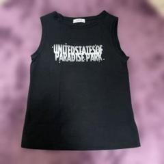USPP ブラック ラインストーン付き ノースリーブトップス 綿100